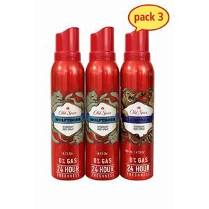 Old Spice Deodorant Body Spray, 24hrs, 2 Wolfthorn + 1 Lionpride - Pack 3